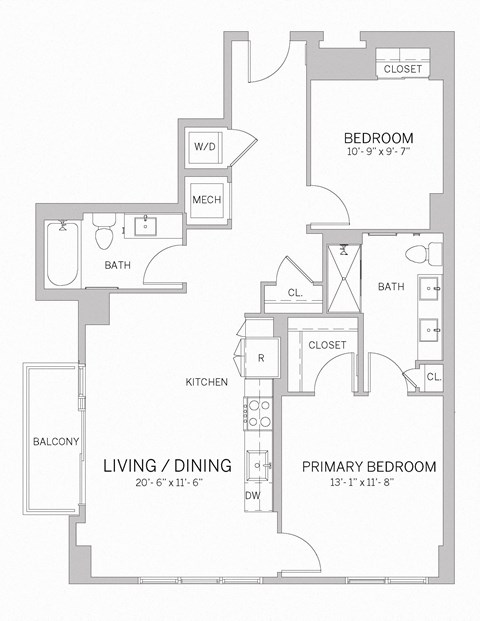 B05C Floor Plan at AVE Tampa Riverwalk, Tampa, FL, 33602